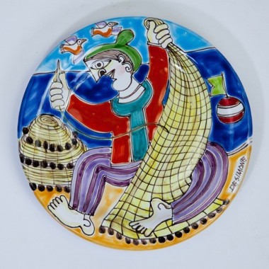 Circular Plate DS Fisherman De Simone Pottery 18 cm PT18DS-33 Circular Plate DS Fisherman De Simone Pottery 18 cm PT18DS-33
